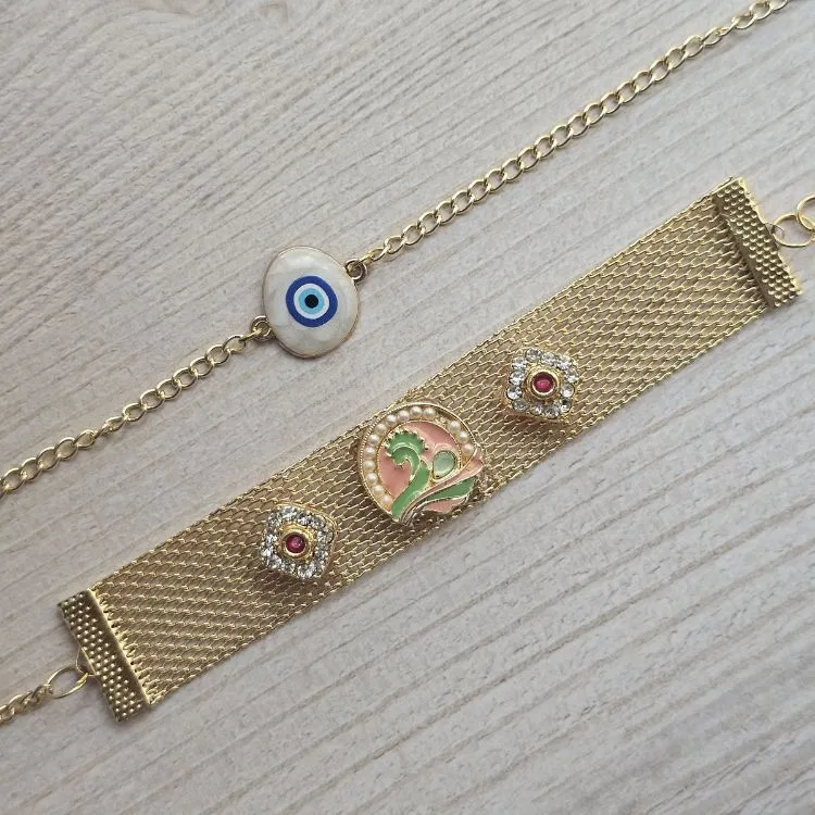 Evil Eye and Stone Lumba Rakhi Set